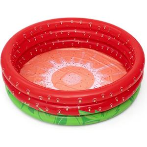 H2OGO! Bestway Sweet Strawberry Pool - 66" x H15 - Inflatable 3-Ring Play Pool, Kids,103 Gallon, Ages 2+