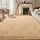 Large Shag Area Rugs 6x9 for Living Room, Soft Big Fluffy Shaggy Rug for Bedroom, Cozy Fuzzy Indoor Floor Carpet for Nursery Kids Room Dorm Home Decor Aesthetic, Non-Slip, Beige