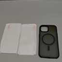 Miracase Magnetic for iPhone 15 Case (Compatible with MagSafe)with 2X Screen Protectors Military-Grade Protection, Anti-Fingerprint Translucent Matte Phone Cover for iPhone 15 6.1 inch, Black