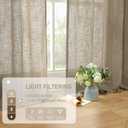 LAMIT Taupe Linen Curtains 90 Inch for Living Room, Back Tab and Rod Pocket Linen Textured Farmhouse Curtains Light Filtering Drapes for Bedroom/Dining Room, Set of 2, 52 x 90 Inch
