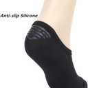 Leotruny Womens 6 Pairs Bamboo Mesh Design Low Cut Non Slip No Show Socks (9.5-12, C01-black)