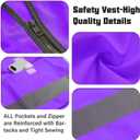 10 Pack Safety Vests, High Visibility Reflective Vest with 5 Pockets and Zipper for Men Women, Working Vest for Outdoor