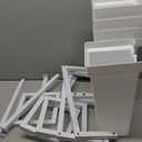 Flower Display Stand with Buckets Wedding Flower Cart with Wheels, White Flower Pot Stand, Moving Florist Bouquet Shelf for Weddings Party Bridal Shower Event Patio Garden Living Room Decor