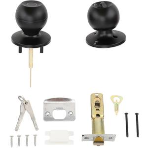  Door Knob,  Door Knob, 35MM to 55MM Thickness Door Hardwarehandle (Black)