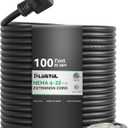 PLUGTUL NEMA 620 Extension Cord 100FT, Heavy Duty Extension Cord with Lighted Outlet, 20A/250V, 12Gauge SJTW, ETL Listed, 620P to 620R (T Blade Female Adapter)  Black