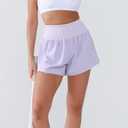 Women's High Waisted Running Shorts with Spandex, Athletic Shorts for Women Light and Airy with Wind-Resistant Fabric (Purple, M)