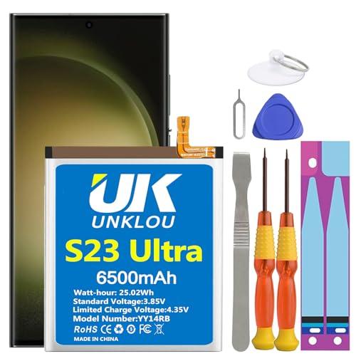 Galaxy S23 Ultra Battery, [Upgraded] UNKLOU 6500mAh Li-Polymer EB-BS918ABY Replacement Battery for Galaxy S23 Ultra 5G SM-S918U SM-S918U1 SM-S918B/DS with Repair Tool Kit [12 Month Service]