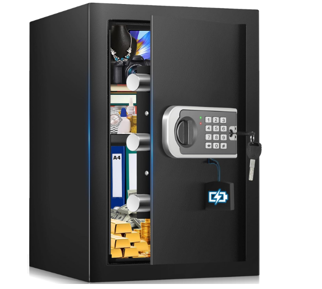 [16.54" Tall] Safe Box, 2.8 Cuft Home Safes With Fireproof Bag, Anti-Theft Security Safes for Home with Programmable Keypad Spare Keys, Digital Safety Box for Money Documents Valuables Jewelry