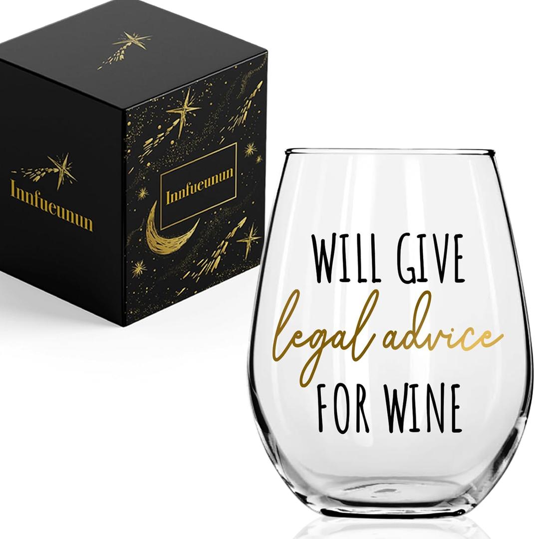 Lawyer Gifts Wine Glass Gift,Idea for Law School, Judge, Women, Men, Attorney, Student, Paralegal, Graduation, Prosecutor-15oz