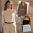 SUOSDEY 2 Pack 3 Pack Womens Fashion Leather Belts for Jeans Dresses Pants Black Brown Beige Ladies Belts with Gold Buckle (fits waist from 46"-49")