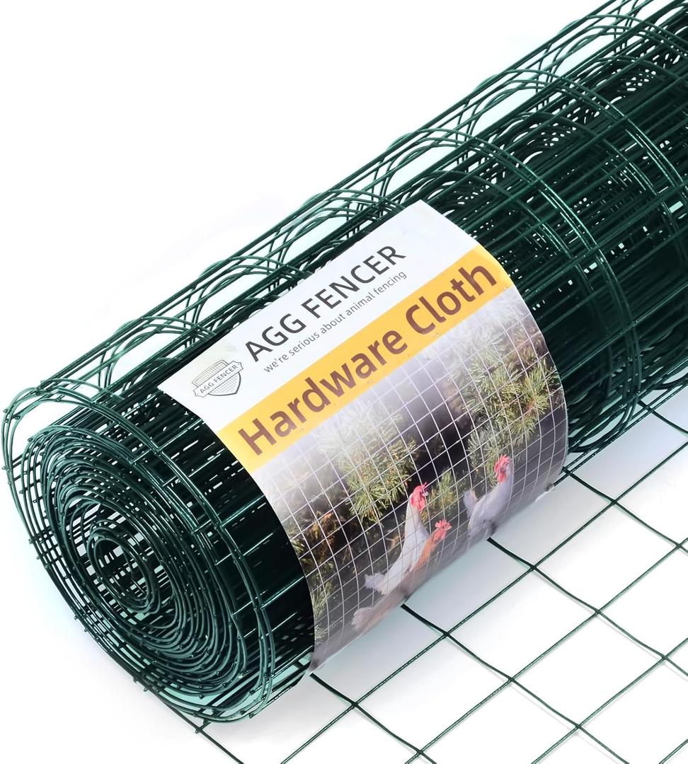 24in x 25ft Green Hardware Cloth 2x3 inch 16Ga PVC Coated Wire Mesh Vinyl Coated Fence, Welded Metal Chicken Wire Fencing Roll, Garden Plant Fencing, for Chicken Coop and Home Improvement