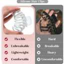 3Pcs Silicone Hair Clips Flexible Claw Clips for Women Cloud Clip Bendable Large Hair Claw Clip (White + Dark Khaki + Light Khaki)