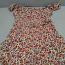 Womens Summer Ruffle Sleeve Sweetheart Neckline Printing Dress Mini Dresses Size Medium