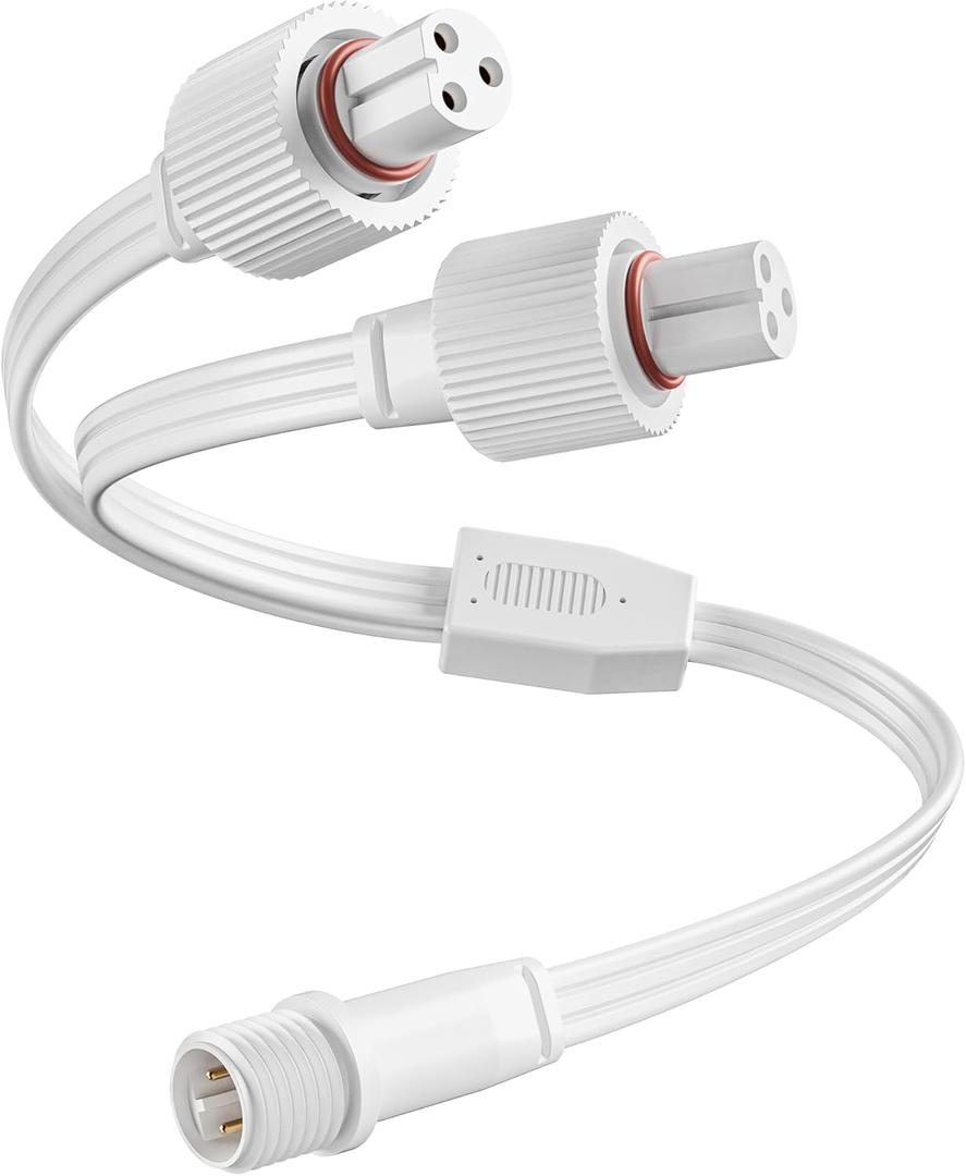 Y-Splitter Connector for Govee Permanent Outdoor Lights 2 and Elite, Extension Cable for H705D H705E H705F, H805A H805B H805C, H703A, H703B, 1 Male to 2 Female