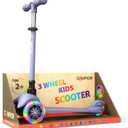 Gray Mini 3 Wheel Scooter for Kids Lean-to-Steer Kick Scooter with LED Light-Up Wheels, Adjustable Handlebar, Wide Anti-Slip Deck, Smooth PU Wheels, Rear Foot Brake Suitable for Ages 2+