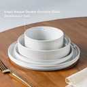 GBHOME 7.5'' Stoneware Pasta Bowls, Serving Bowls Set of 6 for Kitchen, Double Reactive Glaze Bowls for Fruit,Pasta,Salad,Oatmeal,Meal, Microwave Safe (6 pcs),Sugar White