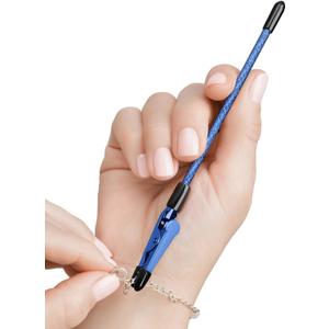 Mission Gallery Bracelet Helper Tool - Fastener Helper Tool for Bracelet, Necklace, Jewelry, Watch - Clip, Clasp Helper - Easy to Put on Yourself, Portable, Made of Metal, Blue