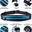 Running Belt Fanny Pack, Running Waist Pack for Women & Men USA Patented Hands-Free Reflective Runner Pouch Belt Fitness Workout Bag No-Bounce Adjustable Sport Travel Fanny Pack Cell (Blue)