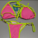 Women's Triangle Thong Bikini Sets Sexy Brazilian String Chain 2 Piece Swimsuit Cute Bathing Suit, M