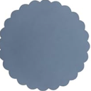 Tinlade 80 Pcs Grey Blue Paper Placemats 13.5 Inch Disposable Place Mats Decorative Round Scalloped Table Placemats for Wedding Banquet Bridal Birthday Party Supplies Dining Tableware Decor