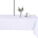 LUSHVIDA Rectangle Outdoor Tablecloth with Umbrella Hole and Zipper, 52x70 Inch White, Washable Waterproof Table Cloth Spill Proof Wrinkle Free Table Cover for Patio Spring Summer Picnic BBQS
