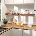 36" Floating Shelves for Wall, Set of 3, 8" Deep, 1.5" Thick, Walnut Finish, 36"L x 8"D x 1.5"H, 3Pack
