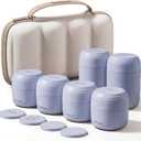 Travel Toiletry Jar Set - 6Pcs Leakproof Travle Containers with Carry Bag, Dual - PLA Hard Shell Jars for Skincare, Lotions, Creams - Includes 4x30ml, 2x60ml & 10xMagnetic Labels, Blue