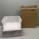 4 Pack Stackable Closet Storage Basket - Stackable Storage Bins, Multifunctional & Foldable Closet Organizer Divided, Wardrobe Cupboard Space-Saving Clothes Storage Hat Organizer, White