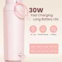 Paruu Portable Bottle Warmer for Travel, Easy-Clean Wide Mouth, Portable Milk Warmer with Fast Heating for Night Feeding, 7-Temp Control, Large 12oz Capacity, Ideal Gifts for New Parents, Pink