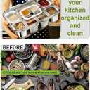 Snackle Box Container, Stainless Steel Divided Serving Tray with Lid and Handle, Large Snack Tray for Fruit Veggie Candy, 8-Compartment Snack Platter for Travel Party Beach Picnic