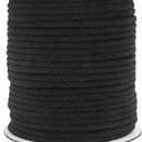 Tenn Well Black Macrame Cord, 165 Feet 5mm Wide Braided Cotton Rope for Macrame Plant Hangers, Wall Hangings, DIY Crafts, Halloween Decor