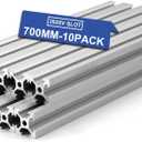 10Pcs V Slot 2020 Aluminum Extrusion Profile 700mm (27.5'') Silver