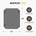 Vanity Bathroom Mirror, 24" x 30" Black Scalloped Mirror for Wall