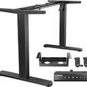 HUANUO Standing Desk Frame with Brushless Motor for Max 75 x 35 inch Tops | 220lbs capacity,4 preset heights,28.3"-46.5" Height Range,Stable Steel Legs,quiet lift,Cable Tray & Dual Hooks,black finish