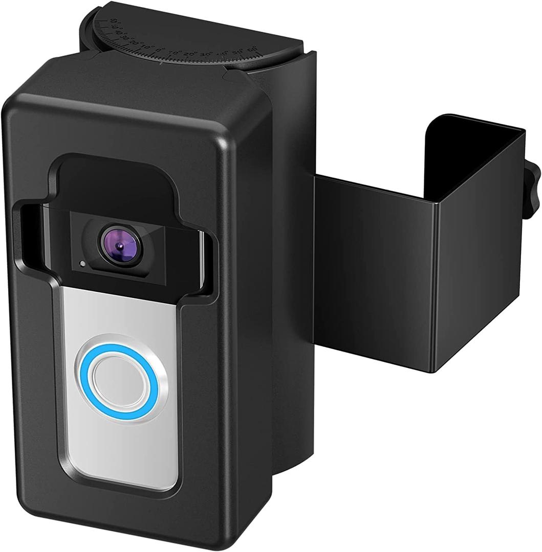 COOLWUFAN Anti-Theft Doorbell Mount with Angle Adjustment (35 to 135 Degree), Video Doorbell Mount for Apartment or Business, No-Drill Doorbell Upgrade Corner Kit for Home