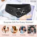 WERFORU Women Vintage Wide Elastic Thick Stretch Belt with Interlock Buckle for Dress (Black)