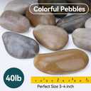 40lbs River Rocks for Landscaping, 3-4 Inch Rocks for Planters