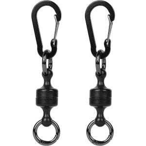 Quick Release Keychain,Magnetic Release Holder,Strongest Magnetic Carabiner for Fly Fishing Magnet Metal Hooks,Black