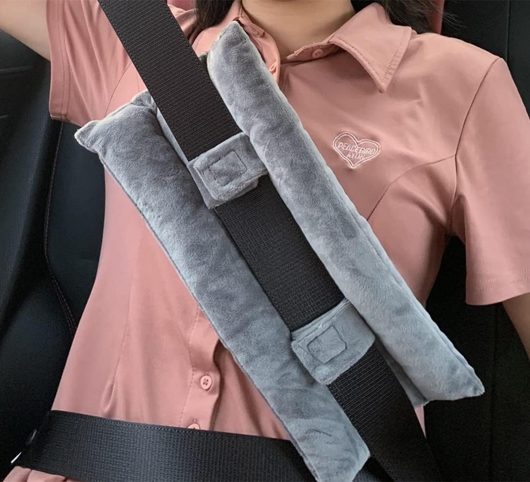 Seat Belt Pillow for Mastectomy Post-Surgery, Heart Surgery Recovery Support Cushion for Chest Chemo Port Pacemaker Bypass Hysterectomy Recovery Pillow (Gray)