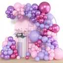 150pcs Purple Pink Balloon Arch Kit Party Decorations 18 12 10 5In Different Size Color Latex Confetti Balloons for Girl Women Birthday Bridal Baby Shower Wedding Party Decor