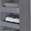 GRANNY SAYS 3-Shelf Hanging Closet Organizer and Storage, Collapsible Hanging Closet Shelves, Hanging Organizer for Closet & RV, Gray, 29 " H X 12" W X 12" D, 1-Pack