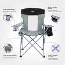 Byliable Camping Chairs Lawn Portable Foldable Camp Folding Lightweight Chair for Adults with Drink Holder and Cooler Pouch Outdoor for Camping, Lawn, Sports, Picnic, Music Festival, Gray Black