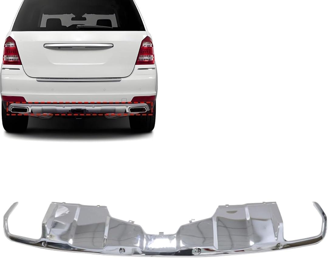 SecosAutoparts Lower Bumper Guard Plate Cover Rear Compatible with Mercedes-Benz GL320 GL350 2007-2012 Replace# 1648852422