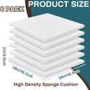 Frienda 6 Pack 1" X 18" X 18" Upholstery High Density Foam Cushion White Replacement Cushion or Commercial Use Stuffing Craft Foam Couch Chair Padding DIY Projects