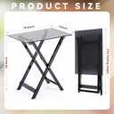 Namalu Acrylic Foldable TV Dinner Table Clear Small Folding Tray Space Saving for Eating Snack Coffee Bed Desk Living Room Kitchen Furniture Easy Assembly (No Edge,20.4 * 18.6 * 12inch,Black)