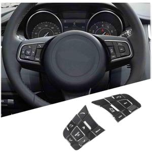 Daeiclru Steering Wheel Button Trim Sticker Compatible with Jaguar XE XEL XF XFL F-PACE E-PACE F-TYPE, Alloy Steering Wheel Button lnner Decoration Cover 10PCS (Low-configuration, Black)