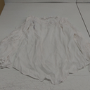 Women’s Off-Shoulder White Blouse, Long Sleeve Boho Top with Ruffle Details, Size L