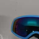 EasYoung Kids Ski Goggles Snowboard Goggles for Children, Youth, Boys & Girls 3-15 (04: Blue Frame With Green Lens)
