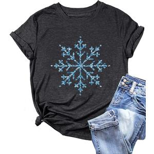 Ykomow Christmas Trees Shirt Womens Holiday Pine Tree Xmas Graphic Tees Christmas Family Shirt (Gray, S)