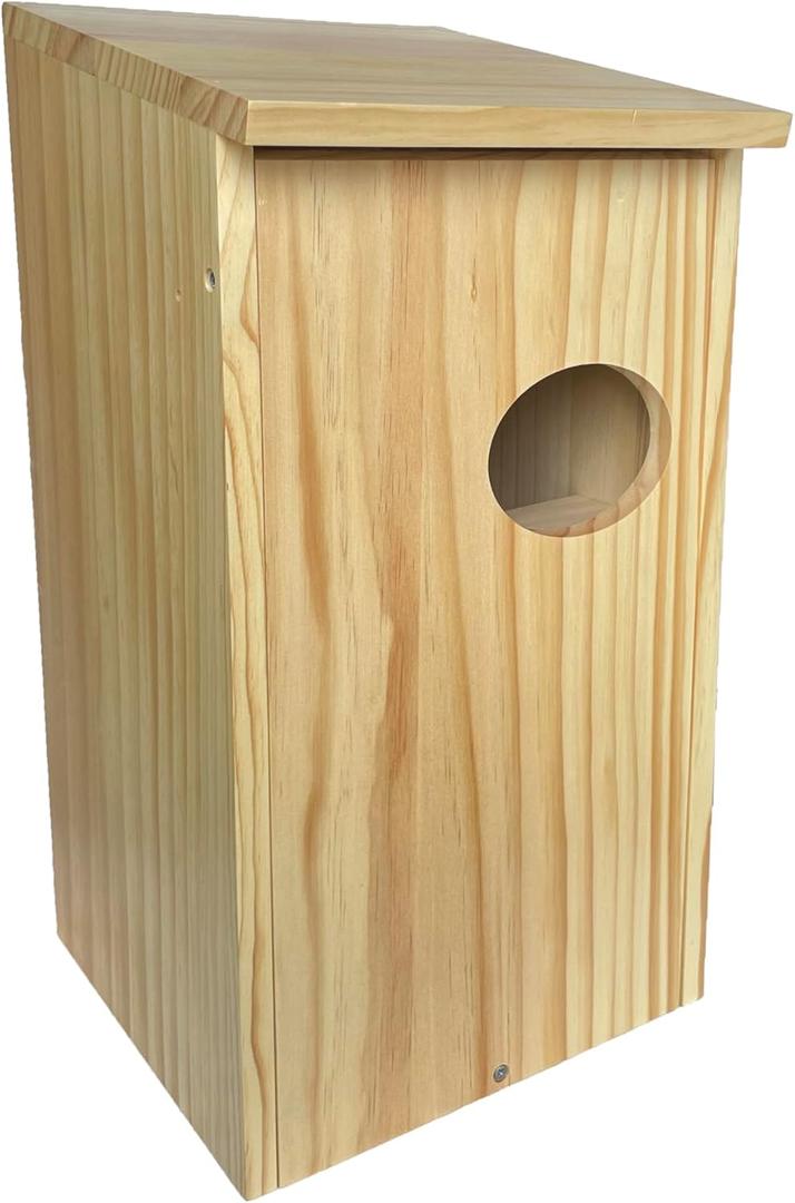 Pine Wood Duck House for Ducks and Hooded Mergansers Breeding Nesting Wooden Box Resident Habitant Shelter
